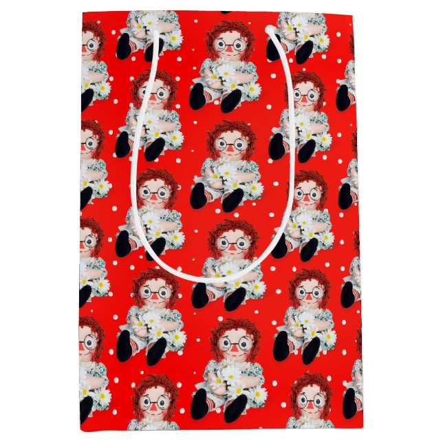 Rag Doll mit Daisis auf Polka Dots Mittlere Geschenktüte (Vorderseite)