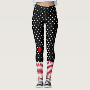 Rag Doll Polka Punkte, Streifen und Herzen Leggings