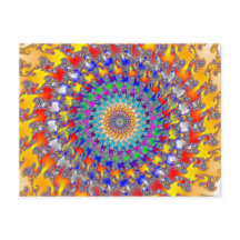 Rag Rug Fraktal Postkarte