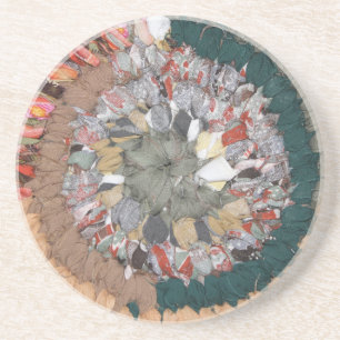 Rag Rug Weben Boho Sandstein Untersetzer