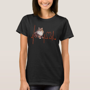 Ragamuffin Cat Heartbeat EKG Funny I Liebe My Cat T-Shirt