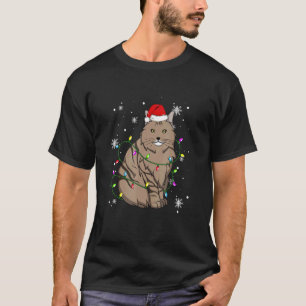 Ragamuffin-Katze Weihnachtslichter Weihnachtskatze T-Shirt