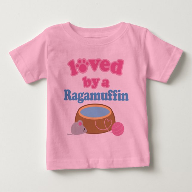 Ragamuffin-Katzen-Zucht geliebt durch ein Geschenk Baby T-shirt (Vorderseite)