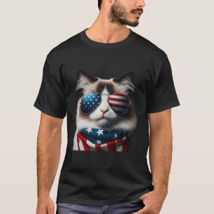 Ragdoll Cat 4. Juli Independence Day Ewner T-Shirt