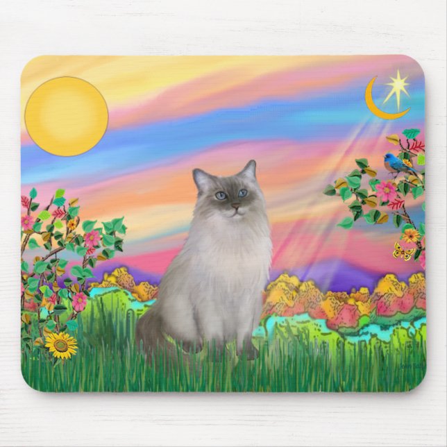 Ragdoll Cat (Blue Point) - Day Star Mousepad (Vorne)
