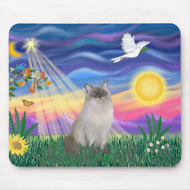 Ragdoll Cat (Blue Point) - Twilight Mousepad (Vorne)