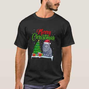 Ragdoll Cat Christmas Tree Lights Xmas Ragdoll Cat T-Shirt