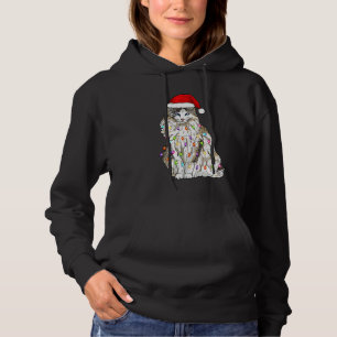 Ragdoll Cat Christmas Weihnachtsmannmütze Xmas Lig Hoodie