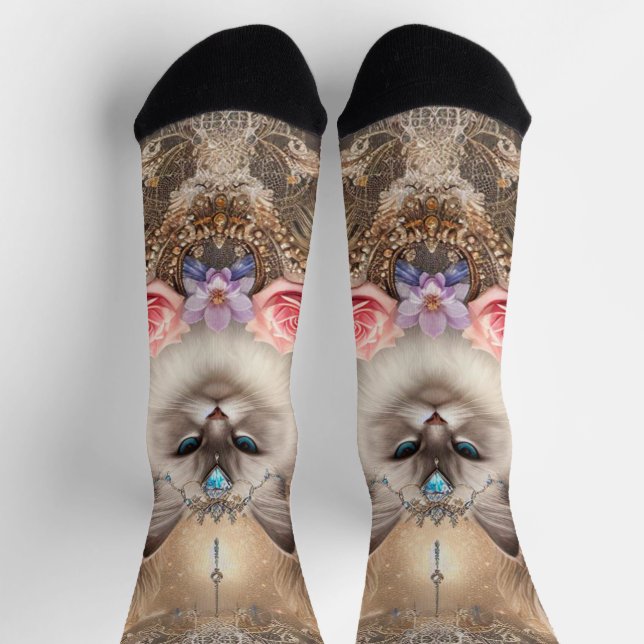 Ragdoll Cat Crew Socken (Oben)