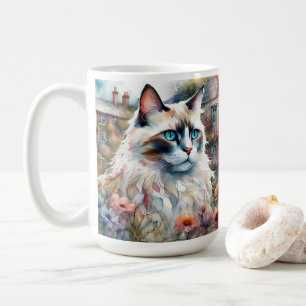 Ragdoll Cat in English Garden Kaffeetasse