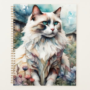 Ragdoll Cat in English Garden Planer