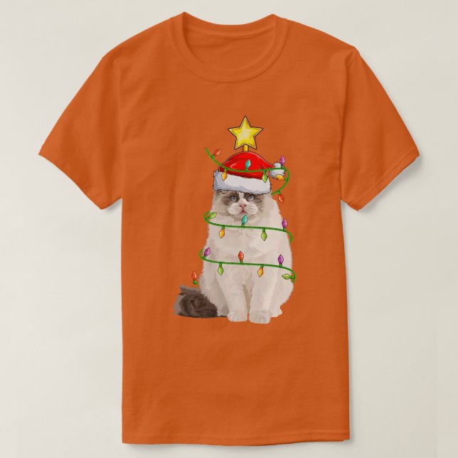 Ragdoll Cat Lighting Xmas Tree Matching Ragdoll Ch T-Shirt (Design vorne)