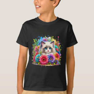 Ragdoll Cat Mama Mutter39s Tag Wasserfarbe farbig T-Shirt