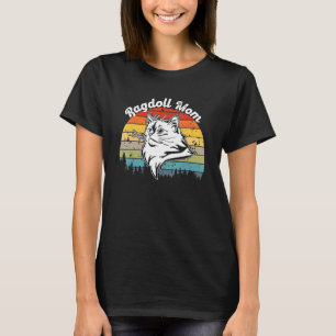 Ragdoll Cat Mon Retro Vintag Sunset 2 T-Shirt