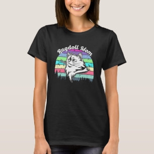 Ragdoll Cat Mon Retro Vintag Sunset T-Shirt