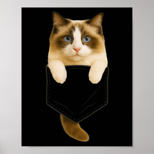 Ragdoll Cat Pocket Funny Gaben Katze Mama Katze Va Poster
