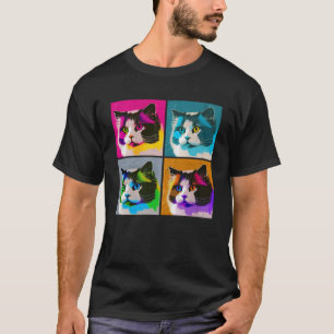 Ragdoll Cat Pop Illustration Farbige Tiermänner T-Shirt
