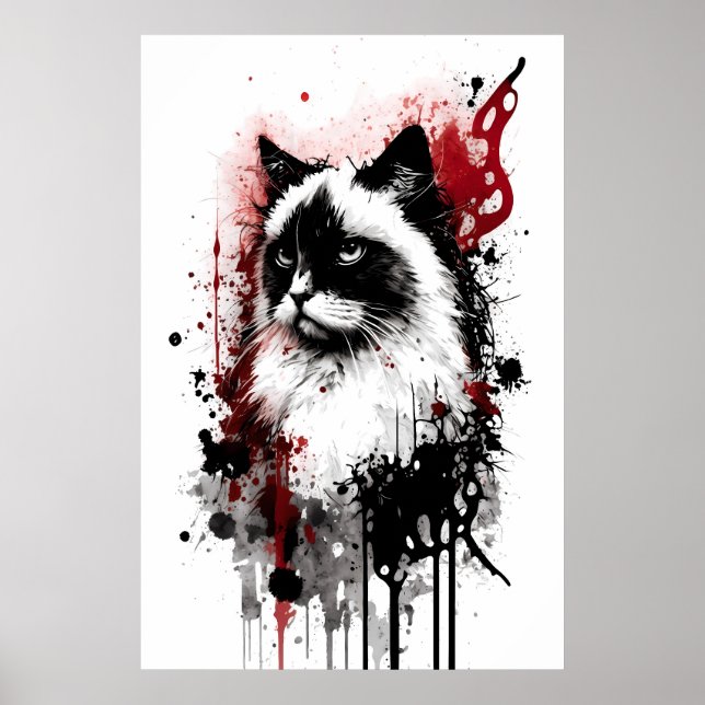 Ragdoll Cat Portrait Poster (Vorne)