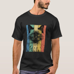 Ragdoll Cat Portrait Vintag Style Mama Vater Long T-Shirt