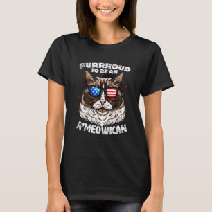Ragdoll Cat Purrroud zu einem ameowikischen 4. Jul T-Shirt