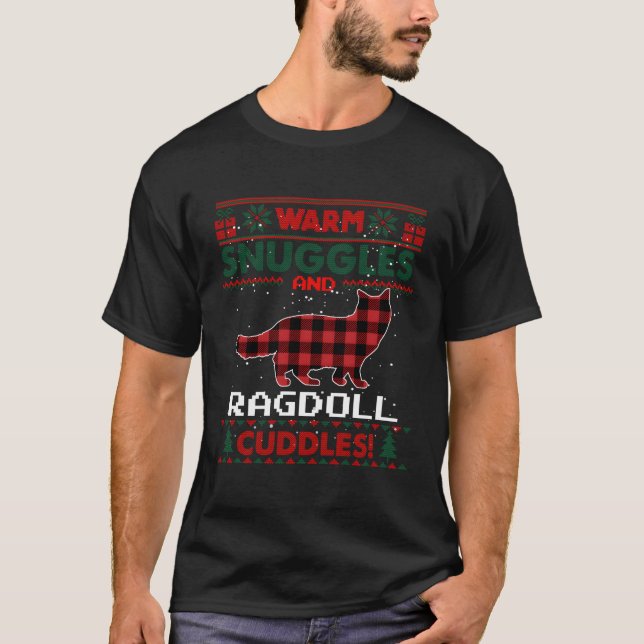 Ragdoll Cat Red Buffalo Kariertes Geschenk Ugly Sw T-Shirt (Vorderseite)
