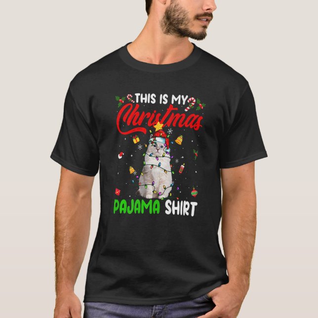 Ragdoll Cat  This Is My Christmas Pajama  Xmas T-Shirt (Vorderseite)
