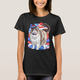 Ragdoll Cat Usa Merica 4. Juli Amerikanische Flagg T-Shirt