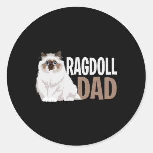 Ragdoll Cat Vater Funny Cat Owner Lowner Runder Aufkleber
