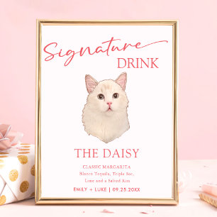 Ragdoll Cat Wedding Signature Drink Zeichen Poster