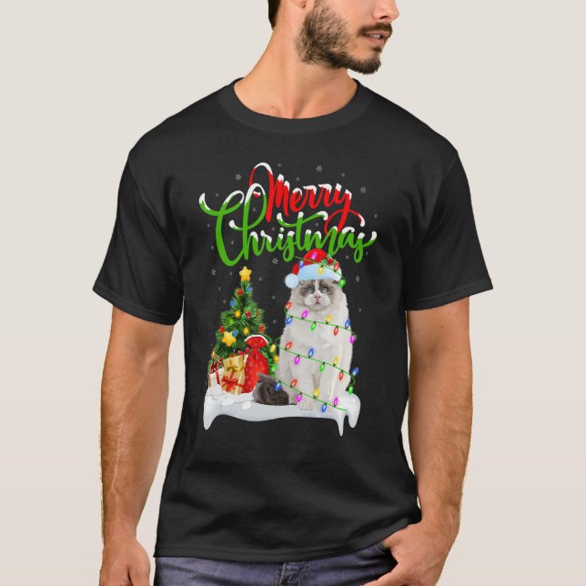 Ragdoll Cat Xmas Dekorationen Santa Ragdoll Chris T-Shirt (Vorderseite)