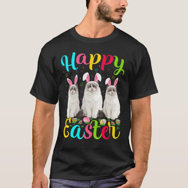 Ragdoll Funny Easter Egg Bunny Ragdoll Happy Eas T-Shirt (Vorderseite)