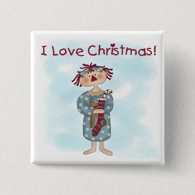 Ragdoll I. Liebe Weihnachtsgeschenke und Geschenke Button (Vorderseite)