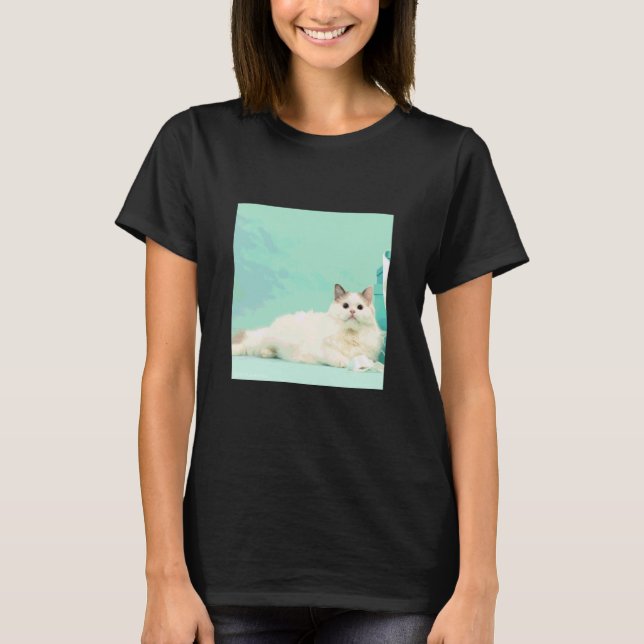 Ragdoll-Katze_001 T-Shirt (Vorderseite)