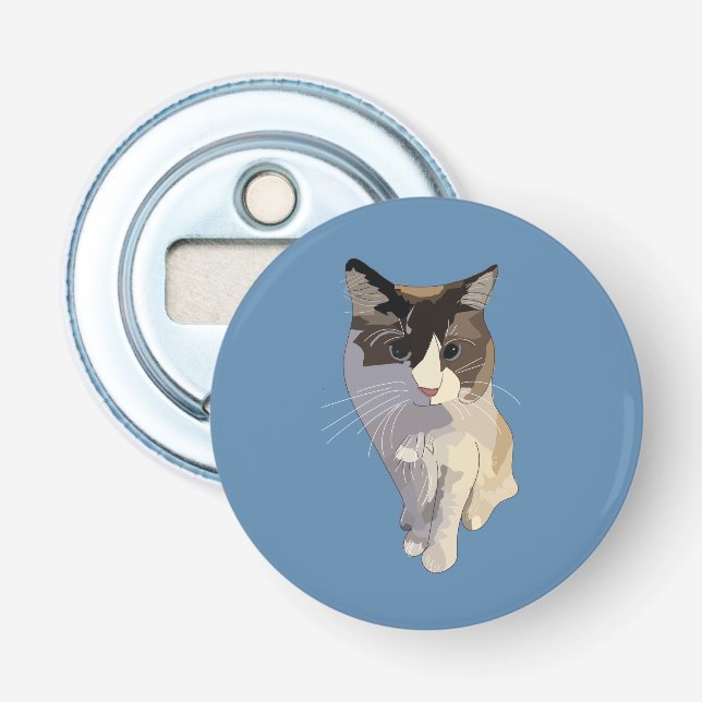 Ragdoll-Katze, Dusty Blue Flaschenöffner (Vorderseite)