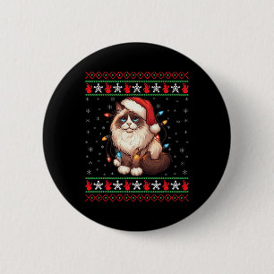 Ragdoll-Katze hässliche Weihnachten Ragdoll-Katze Button