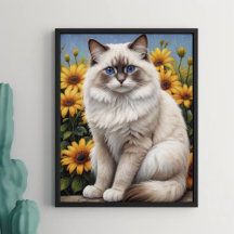 Ragdoll Katze mit Blume Whimsical Pet