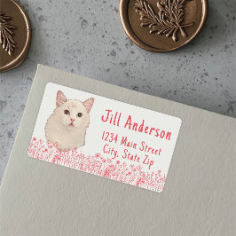 Ragdoll Katze Personalisiert Hand Zeichnend Adressaufkleber