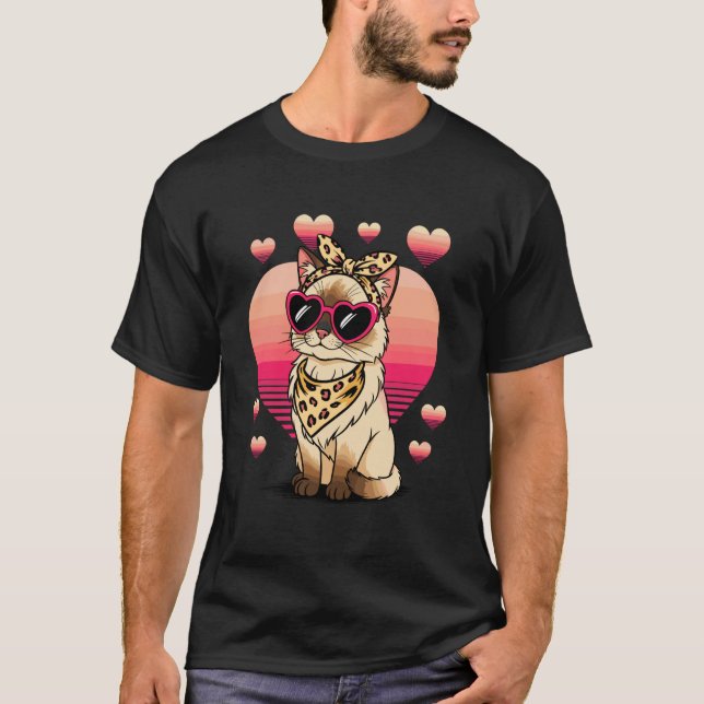 Ragdoll-Katze Valentinstag T-Shirt (Vorderseite)