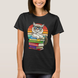 Ragdoll-Katze   Zurück zur Schule Bücherwurm T-Shirt