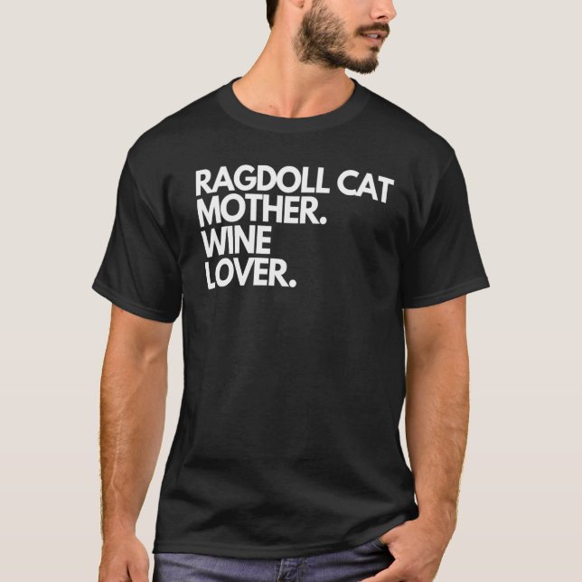 Ragdoll-Katzenmutter Wein T-Shirt (Vorderseite)