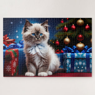 Ragdoll Kitten Christmas Present Puzzle