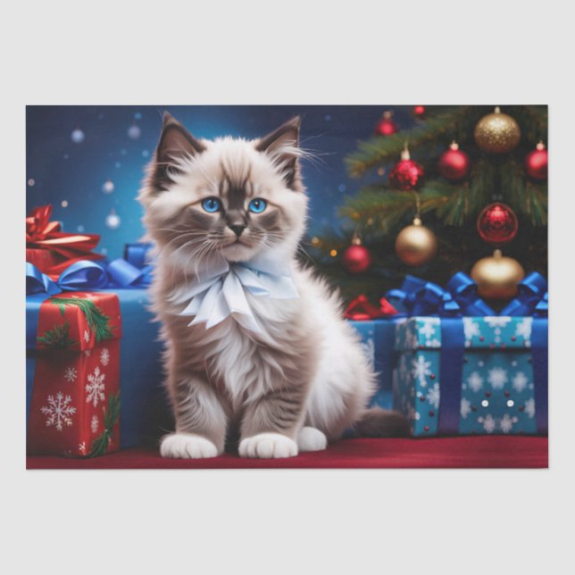 Ragdoll Kitten Christmas Present Seidenpapier (Vorderseite)