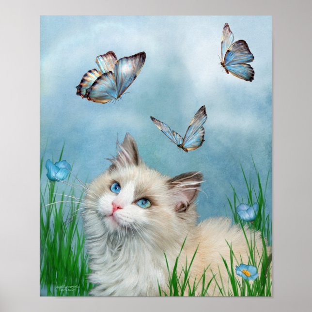 Ragdoll Kitty and Butterfells Art Poster/Print Poster (Vorne)