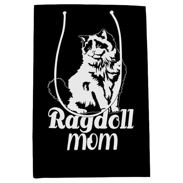 Ragdoll Mama, Funny Ragdoll Cat Lover Mama Präsent Mittlere Geschenktüte (Vorderseite)