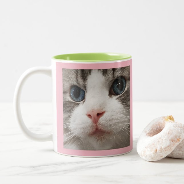 Ragdoll Miezekatze Zweifarbige Tasse (Mit Donut)