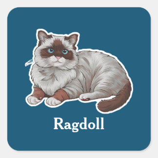 Ragdoll Quadratischer Aufkleber