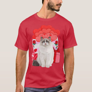 Ragdoll Valentinstag Kat-Herz-Ballons  T-Shirt