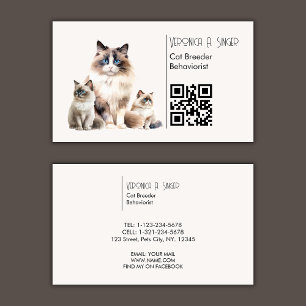 Ragdoll Züchterverhalten QR Code Cat Visitenkarte