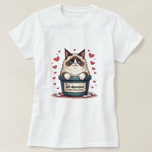 Ragdoll zweifarbig T-Shirt (Design vorne)