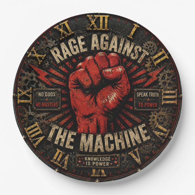 Rage Against the Machine Protest Art  Pappteller (Vorderseite)